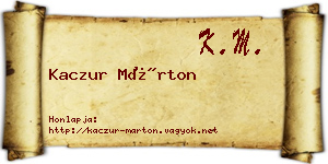 Kaczur Márton névjegykártya