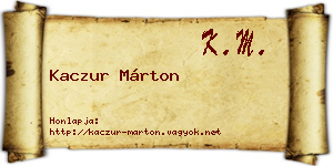 Kaczur Márton névjegykártya