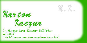 marton kaczur business card